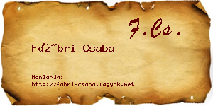 Fábri Csaba névjegykártya