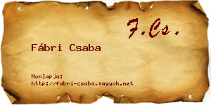 Fábri Csaba névjegykártya