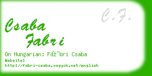 csaba fabri business card